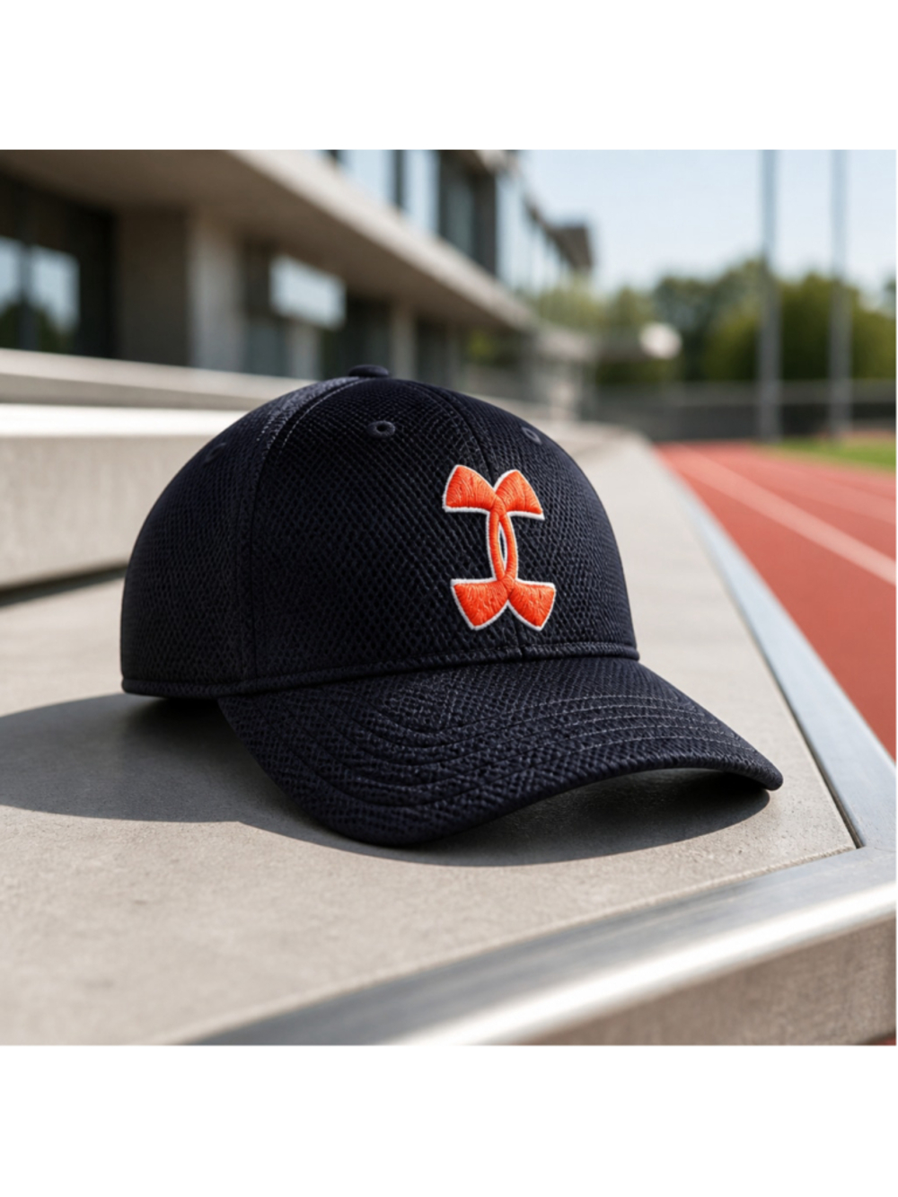 Boys Under Armour Baseball Hat One Size Black Orange Youth Athletic Hat Like New
